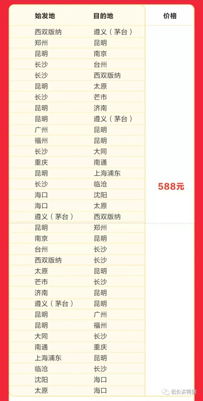 昆明航空返乡次卡388元起飞1次比直接购票便宜269元