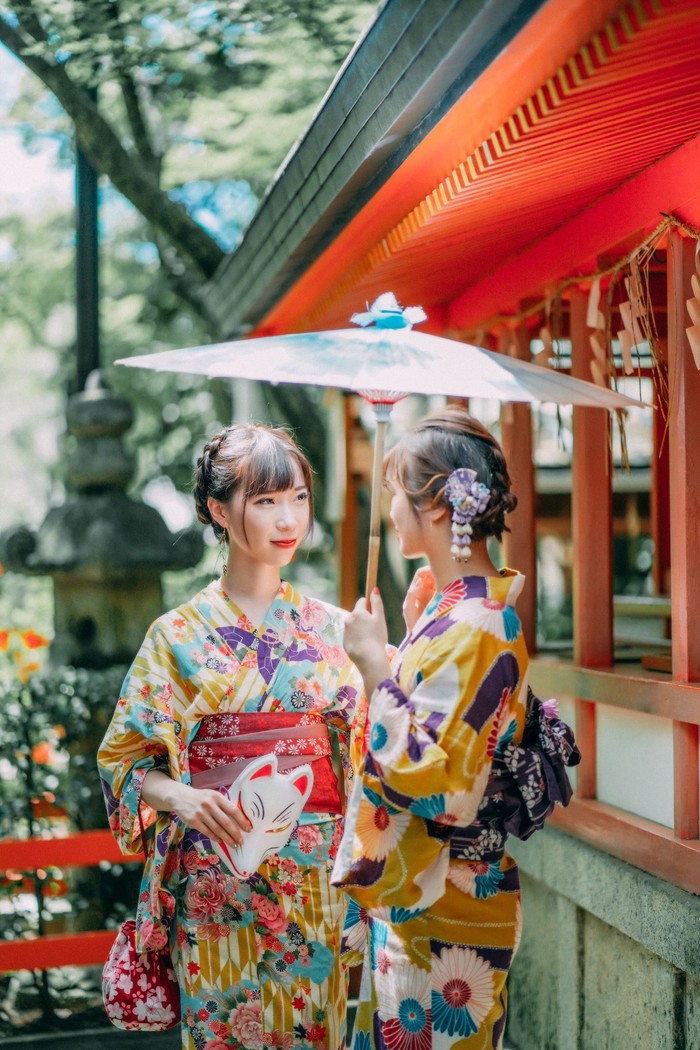 超人气的唯美花手水 行田八幡神社 京都樱花和服 小丸子 十六番
