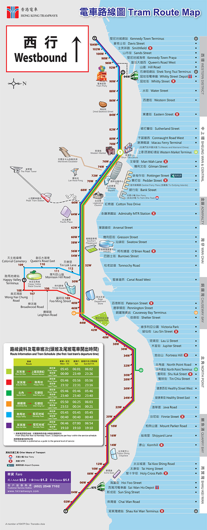 2021 香港叮叮車攻略,叮叮車路線圖 (香港電車/電車線路圖 )